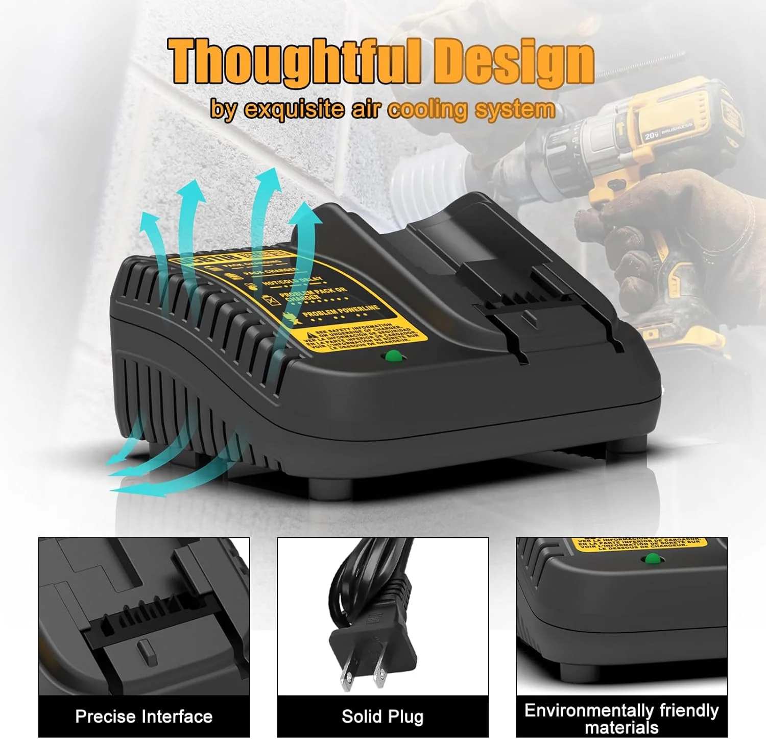 شارژر سریع Powilling DCB118 جایگزین برای باتریهای لیتیومی 12V-20V MAX Dewalt، سازگار با DCB115، DCB107، DCB105، DCB102 شارژر سریع Powilling DCB118 جایگزین برای باتریهای لیتیومی 12V-20V MAX Dewalt، سازگار با DCB115، DCB107، DCB105، DCB102