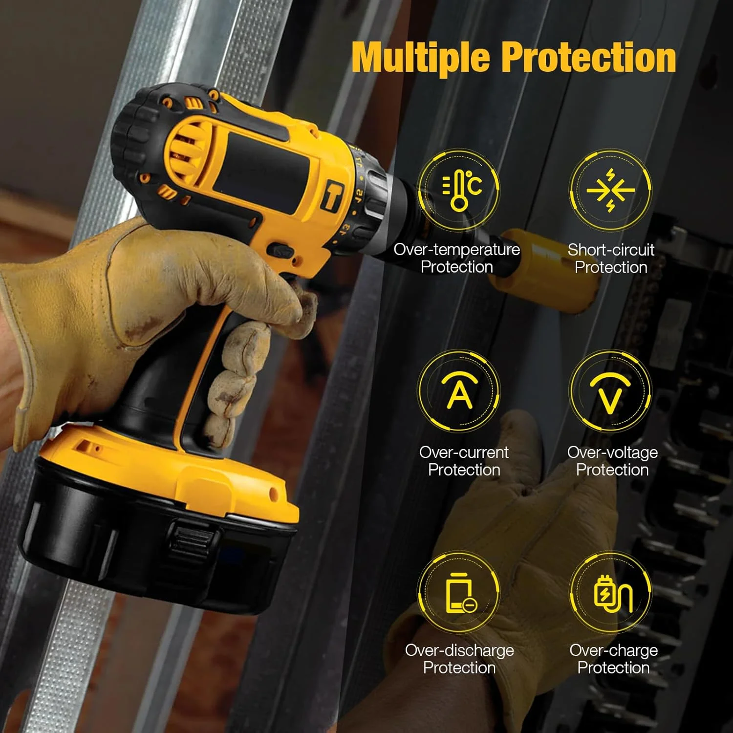 باتری 4.6 آمپر ساعت 18 ولت DC9096 - سازگار با باتری 18 ولت Dewalt مدل های DC9098 DC9099 DW9095 DW9096 DW9098 DE9038 و ابزار برقی شارژی Dewalt باتری 4.6 آمپر ساعت 18 ولت DC9096 - سازگار با باتری 18 ولت Dewalt مدل های DC9098 DC9099 DW9095 DW9096 DW9098 DE9038 و ابزار برقی شارژی Dewalt