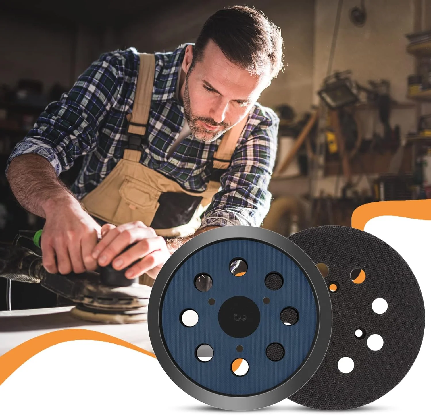 پد جایگزین سنباده لرزان 5 اینچی 8 سوراخه EAGLEGGO سازگار با DeWalt DW420, DW421, Dw423, DW426, D26451, D26453 پد جایگزین سنباده لرزان 5 اینچی 8 سوراخه EAGLEGGO سازگار با DeWalt DW420, DW421, Dw423, DW426, D26451, D26453