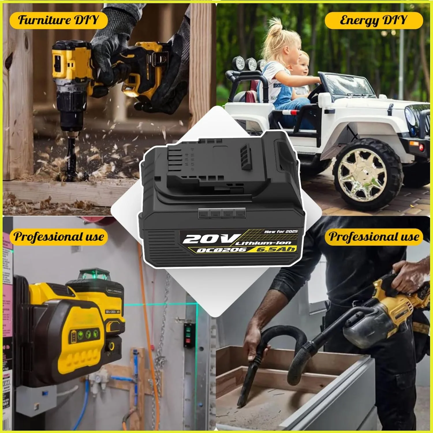 AYTXTG بسته 2 عددی باتری 20 ولت 6.5 آمپر جایگزین برای باتری 20 ولت Dewalt + شارژر DCB118 سازگار با باتری 20 ولت Dewalt AYTXTG بسته 2 عددی باتری 20 ولت 6.5 آمپر جایگزین برای باتری 20 ولت Dewalt + شارژر DCB118 سازگار با باتری 20 ولت Dewalt