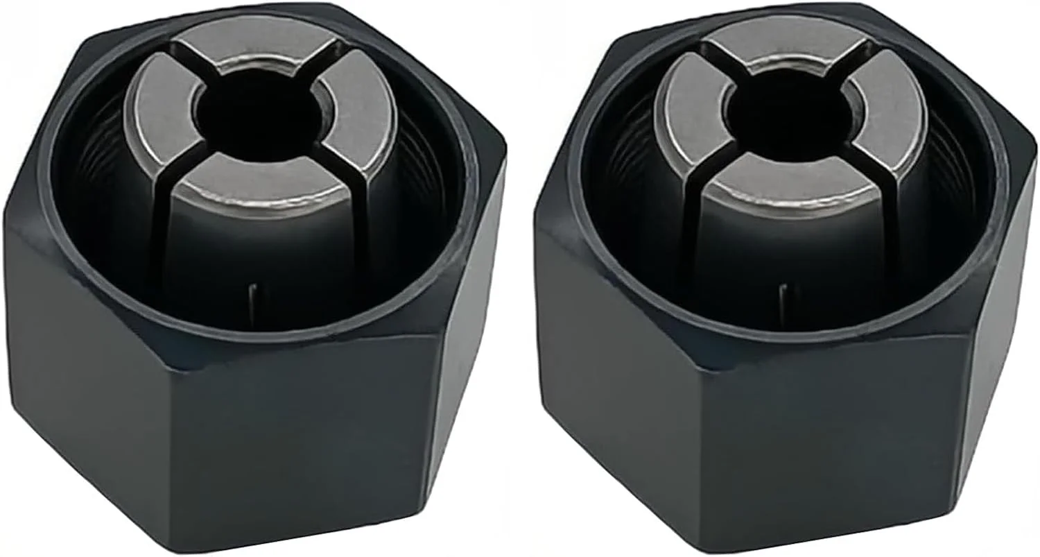 1/4" Router Collet 6.35mm replace For Dewalt DW621 DW616 DW618 Router, For Bosch 1617, 1617EVS, 1618, 1618EVS, 1613, 1613EVS, 1613AEVS Router Part No 326286-04 323-293 2610906283 (2 Pck)