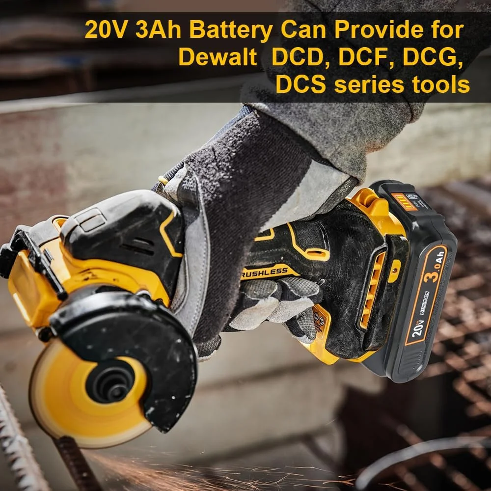 TENMOER 2 Pack 3.0AH Battery Replacement for Dewalt 20V Max Battery with DCB112 Charger Starter Kit TENMOER 2 Pack 3.0AH Battery Replacement for Dewalt 20V Max Battery with DCB112 Charger Starter Kit