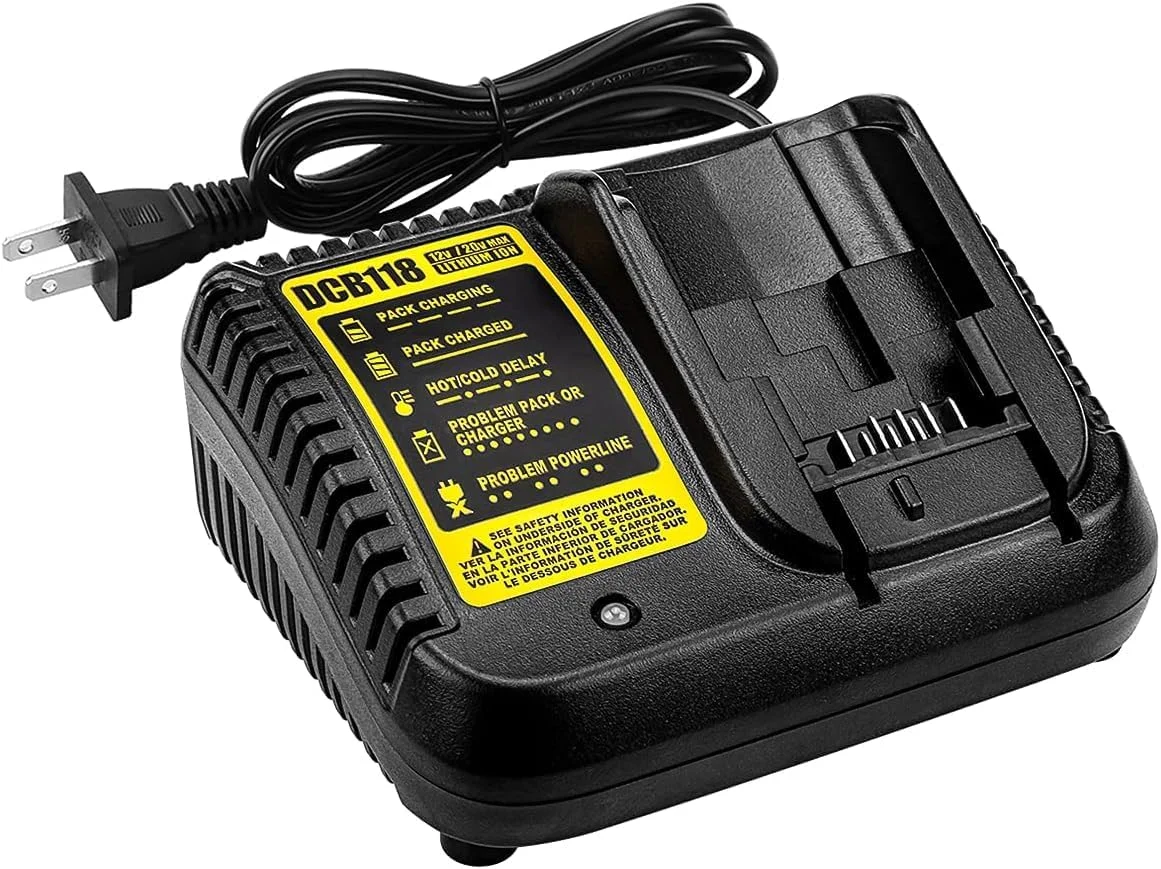 شارژر سریع Powilling DCB118 جایگزین برای باتریهای لیتیومی 12V-20V MAX Dewalt، سازگار با DCB115، DCB107، DCB105، DCB102 شارژر سریع Powilling DCB118 جایگزین برای باتریهای لیتیومی 12V-20V MAX Dewalt، سازگار با DCB115، DCB107، DCB105، DCB102