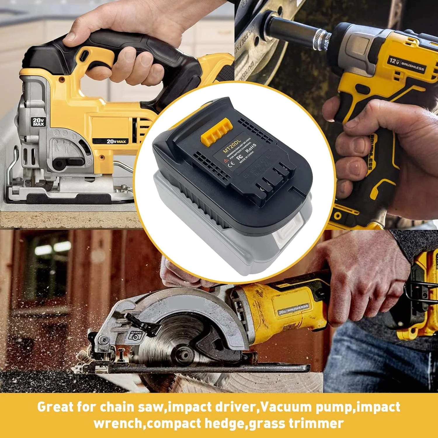 آداپتور EID MT20DL برای تبدیل باتری ماکیتا به ابزارآلات دیوالت، تبدیل باتری 18 ولت ماکیتا به باتری 20 ولت مکس XR دیوالت، مناسب برای دریل/آچار ضربه ای 20 ولت دیوالت آداپتور EID MT20DL برای تبدیل باتری ماکیتا به ابزارآلات دیوالت، تبدیل باتری 18 ولت ماکیتا به باتری 20 ولت مکس XR دیوالت، مناسب برای دریل/آچار ضربه ای 20 ولت دیوالت