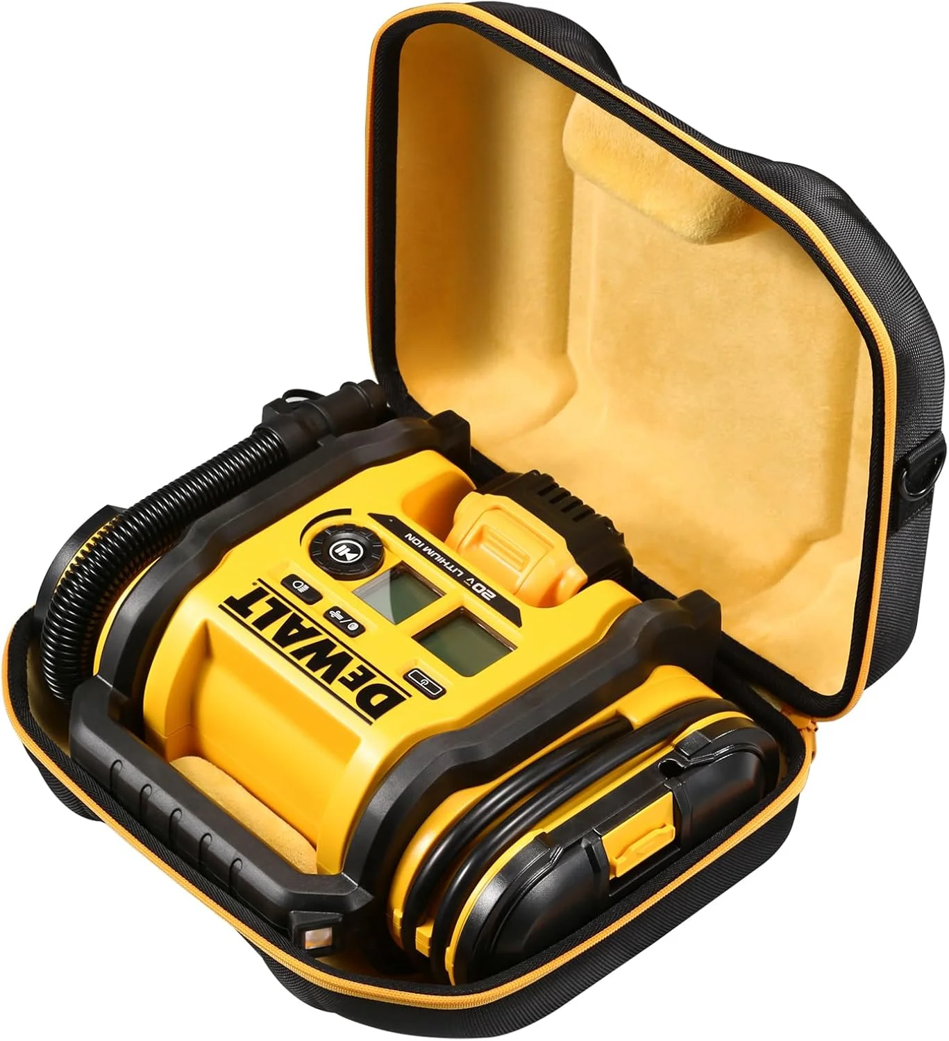 کیف حمل سخت MeEazy برای کمپرسور هوا و پمپ باد 20 ولت مکس DEWALT DCC020IB (مشکی+زرد، متوسط)