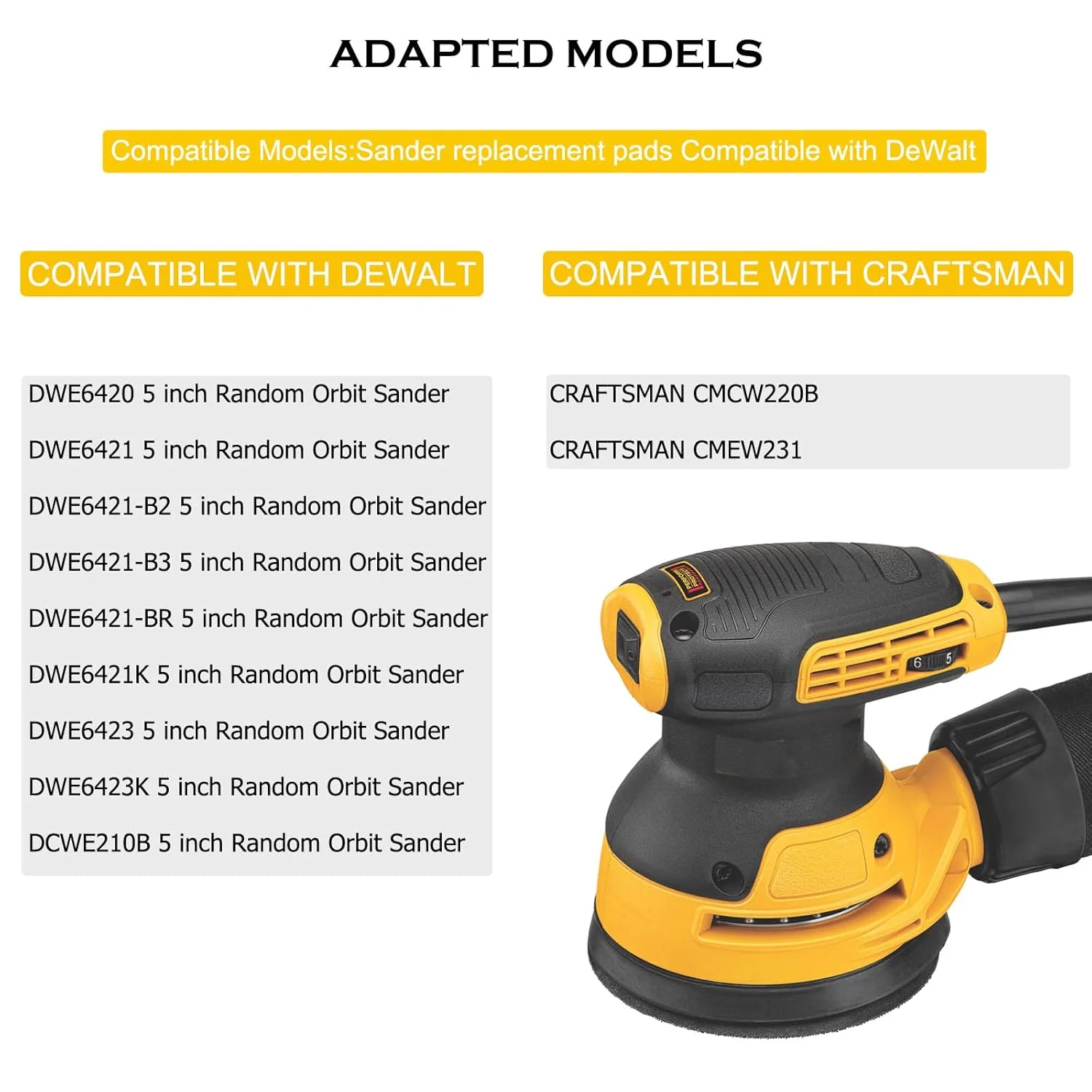 صفحه سنباده جایگزین Tockrop برای دستگاه های سنباده لرزان تصادفی DEWALT DWE6423/6423K، DWE6421/6421K، DCW210B - جایگزینی مستقیم برای صفحه با شماره قطعه DWE64233، N329079، RSP54 صفحه سنباده جایگزین Tockrop برای دستگاه های سنباده لرزان تصادفی DEWALT DWE6423/6423K، DWE6421/6421K، DCW210B - جایگزینی مستقیم برای صفحه با شماره قطعه DWE64233، N329079، RSP54