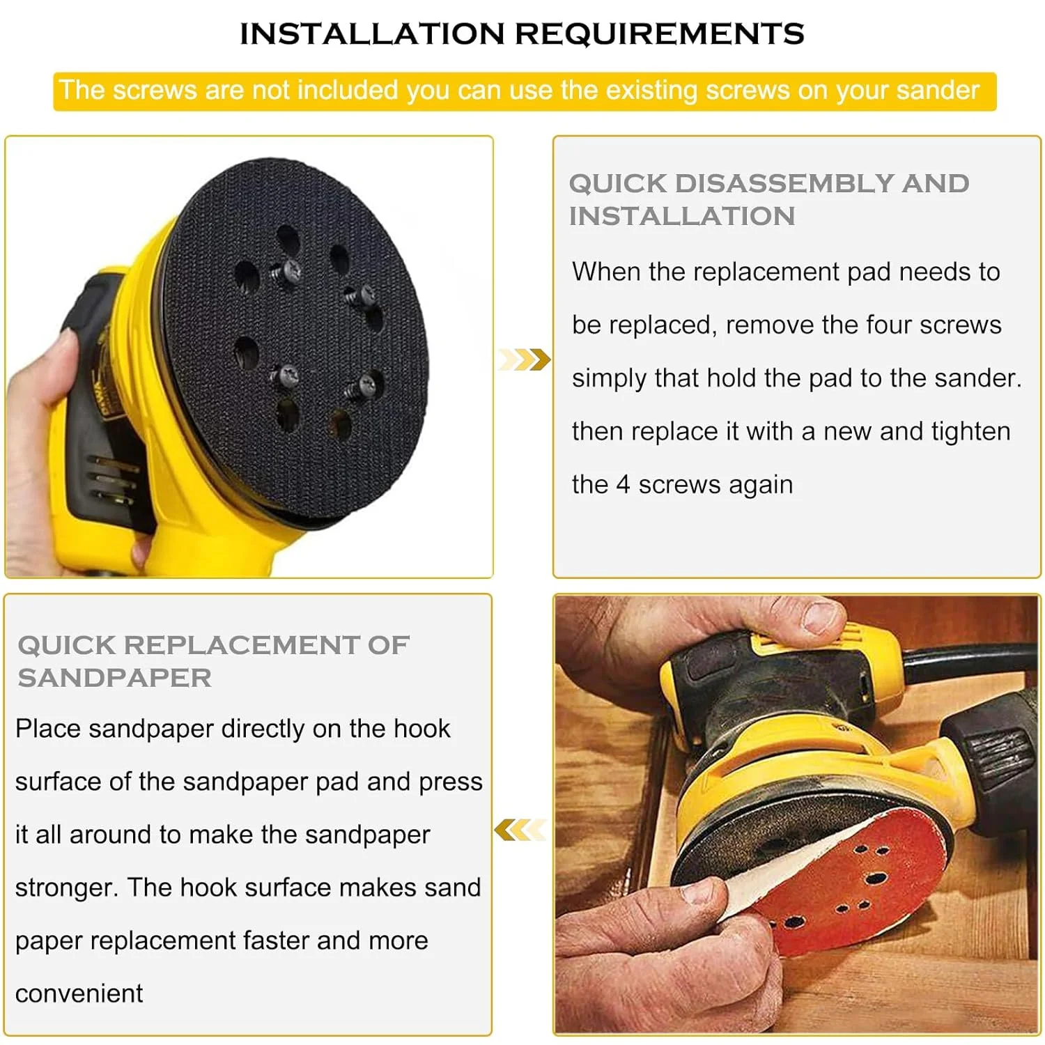 صفحه سنباده جایگزین Tockrop برای دستگاه های سنباده لرزان تصادفی DEWALT DWE6423/6423K، DWE6421/6421K، DCW210B - جایگزینی مستقیم برای صفحه با شماره قطعه DWE64233، N329079، RSP54 صفحه سنباده جایگزین Tockrop برای دستگاه های سنباده لرزان تصادفی DEWALT DWE6423/6423K، DWE6421/6421K، DCW210B - جایگزینی مستقیم برای صفحه با شماره قطعه DWE64233، N329079، RSP54
