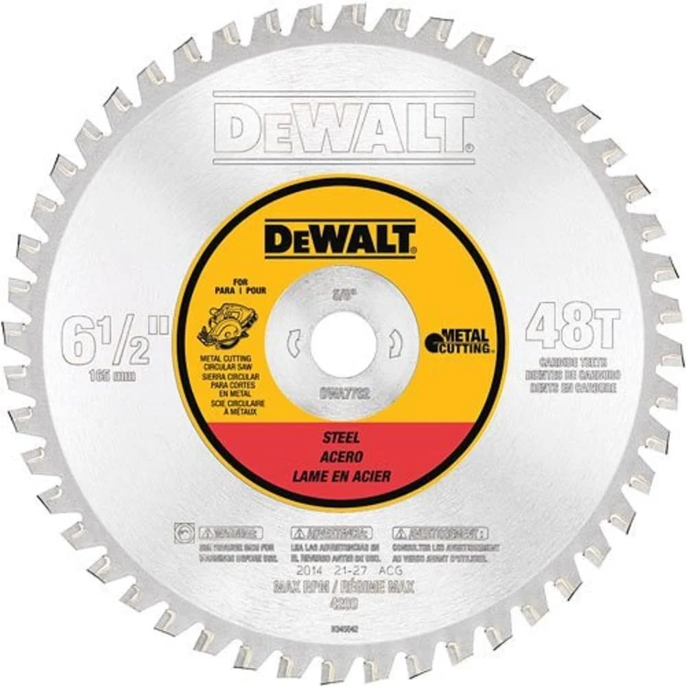 تیغه اره دیسکی DEWALT، 6 1/2 اینچ، 48 دندانه، برش فلزات آهنی (DWA7762)
