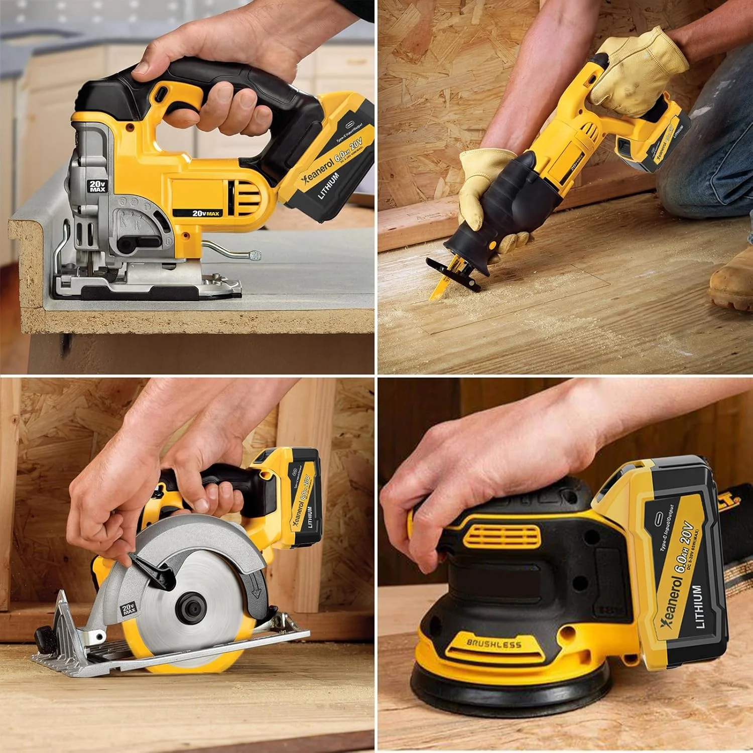 باتری جایگزین Xeanerol 20V MAX 6.0Ah برای باتری 20 ولت مکس Dewalt 65W با پورت ورودی/خروجی USB C، باتری لیتیوم یونی 20 ولت 6000 میلی آمپر ساعت سازگار با تمام ابزارهای بی سیم Dewalt، با آداپتور برق USB C باتری جایگزین Xeanerol 20V MAX 6.0Ah برای باتری 20 ولت مکس Dewalt 65W با پورت ورودی/خروجی USB C، باتری لیتیوم یونی 20 ولت 6000 میلی آمپر ساعت سازگار با تمام ابزارهای بی سیم Dewalt، با آداپتور برق USB C