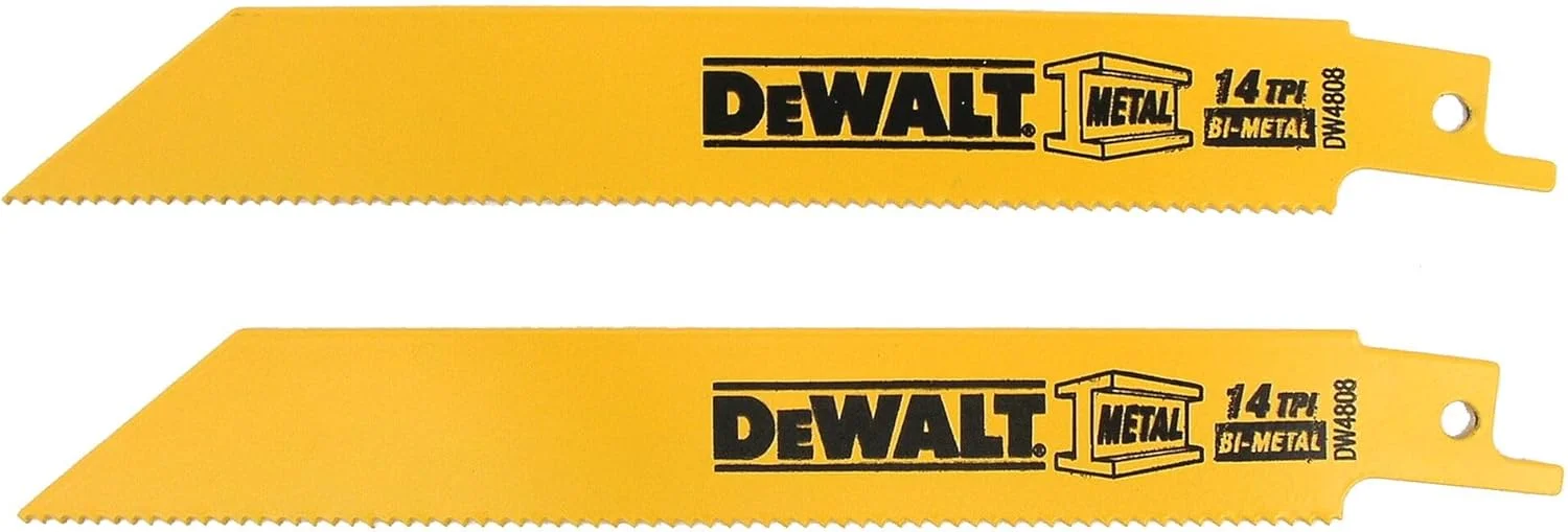 تیغه اره عمود بر DEWALT، پشت صاف، 6 اینچ، 14 TPI، بسته 2 عددی (DW4808-2)، زرد