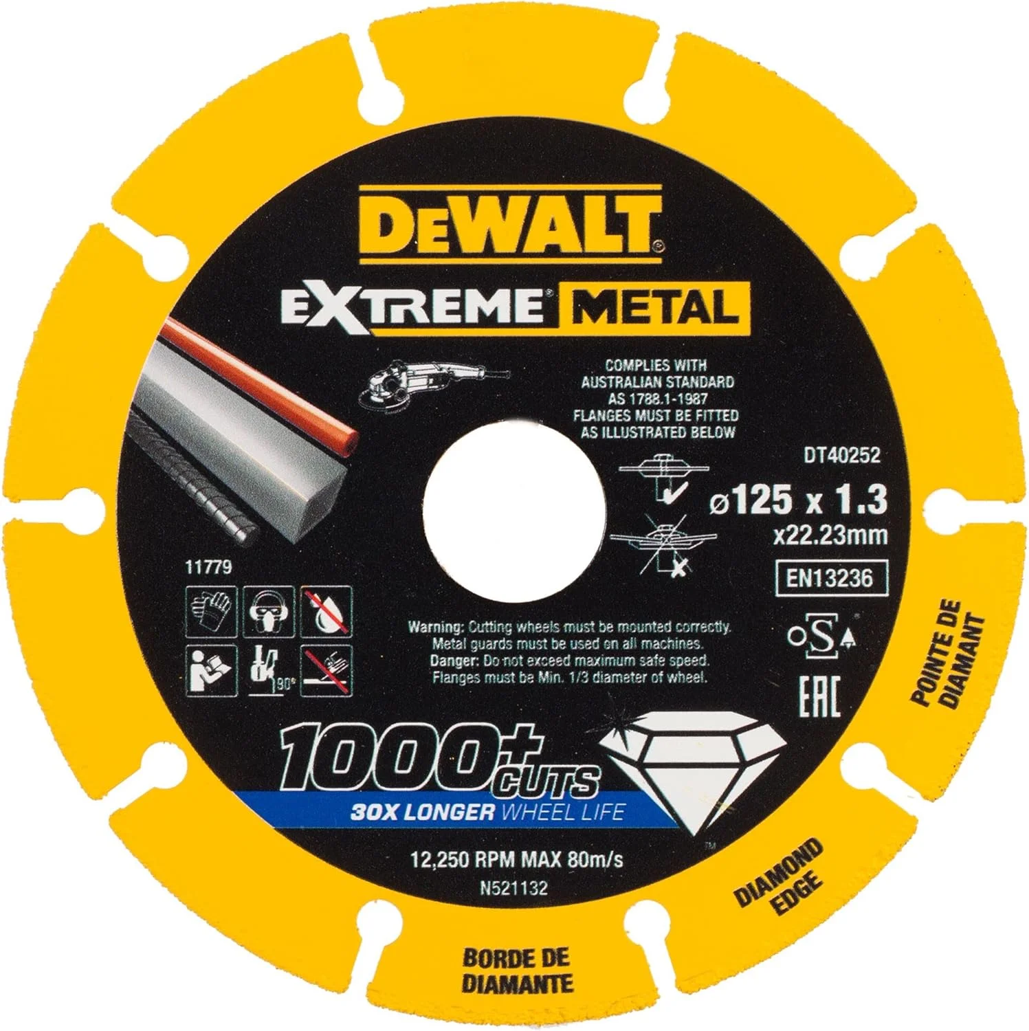 صفحه برش الماسه فلزات DEWALT DT40252-QZ مدل METALMAX Extreme با قطر 125 میلی متر