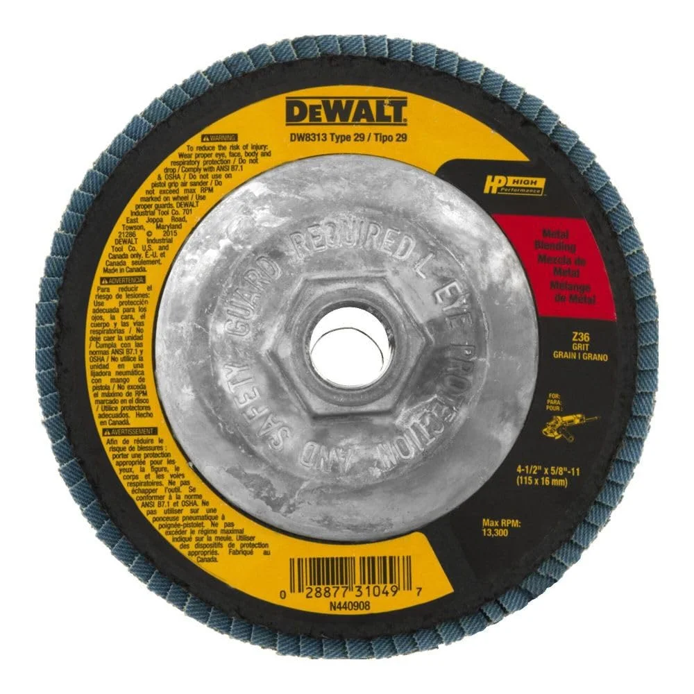 صفحه ساب DEWALT، زیرکونیا، 4-1/2 اینچ در 5/8 اینچ-11، گریت 80 (DW8313)