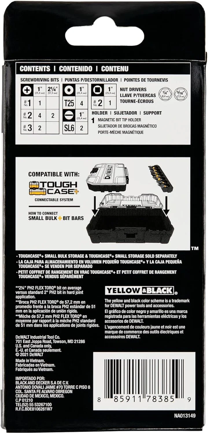 مجموعه پیچ گوشتی دیوالت فلکس تورک مدل #2 فیلیپس/#8 شکاف دار (19 تکه) (DWABYTFT-19) مجموعه پیچ گوشتی دیوالت فلکس تورک مدل #2 فیلیپس/#8 شکاف دار (19 تکه) (DWABYTFT-19)