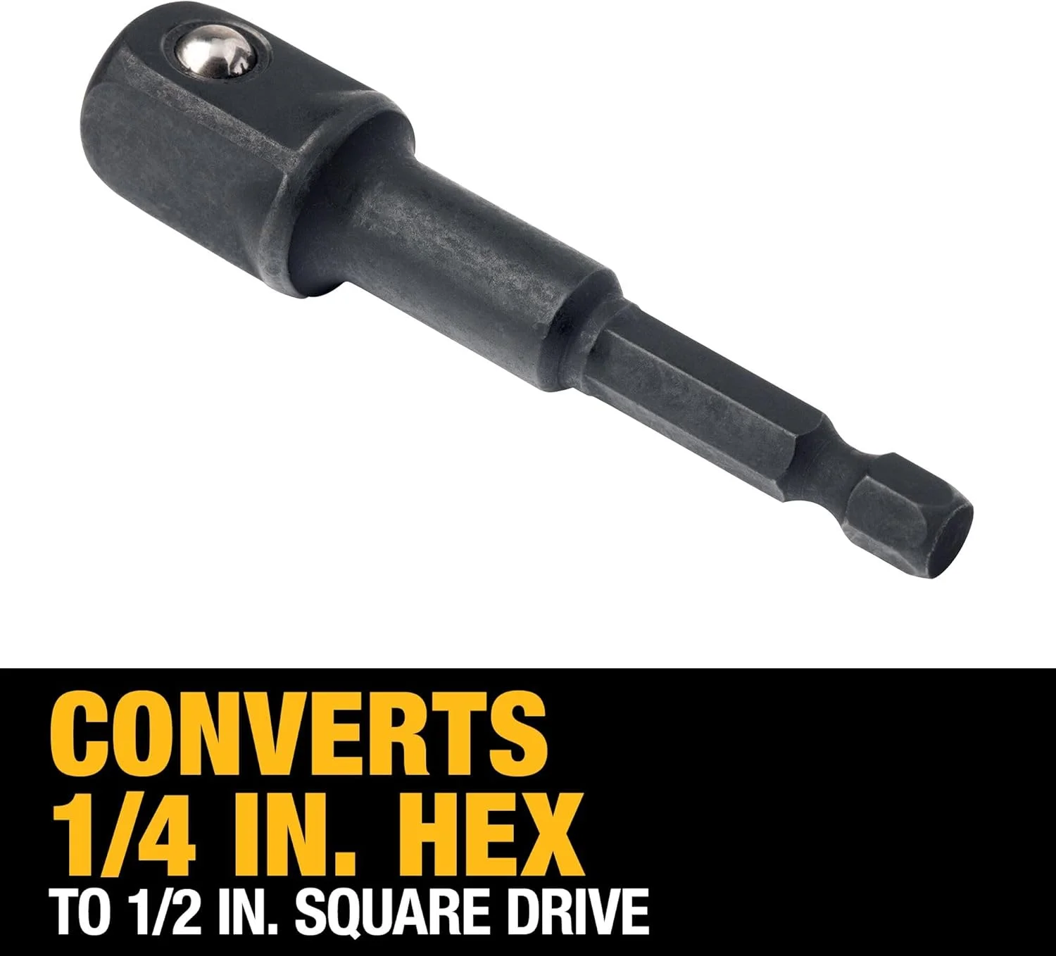 آداپتور تبدیل شفت شش گوش 1/4 اینچی به سوکت 1/2 اینچی DEWALT DW2547Ir، خاکستری تیره آداپتور تبدیل شفت شش گوش 1/4 اینچی به سوکت 1/2 اینچی DEWALT DW2547Ir، خاکستری تیره