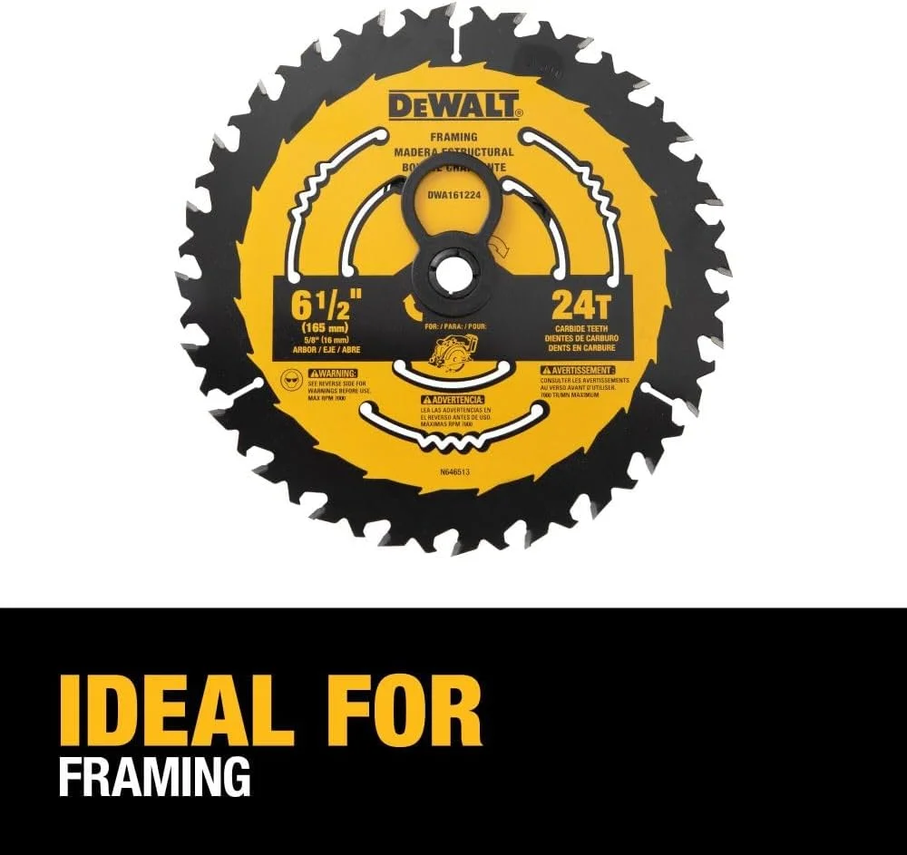 تیغه اره گرد دِوالت، 6 1/2 اینچ، 24 دندانه، نجاری (DWA161224) تیغه اره گرد دِوالت، 6 1/2 اینچ، 24 دندانه، نجاری (DWA161224)