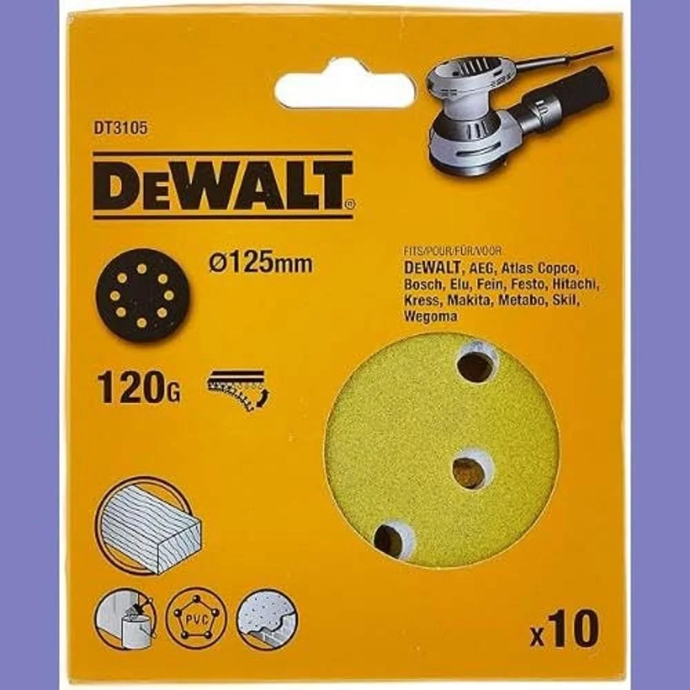 صفحه سنباده چند منظوره دیوالت DT3105-QZ، 125 میلی متر، 10 عدد صفحه سنباده چند منظوره دیوالت DT3105-QZ، 125 میلی متر، 10 عدد