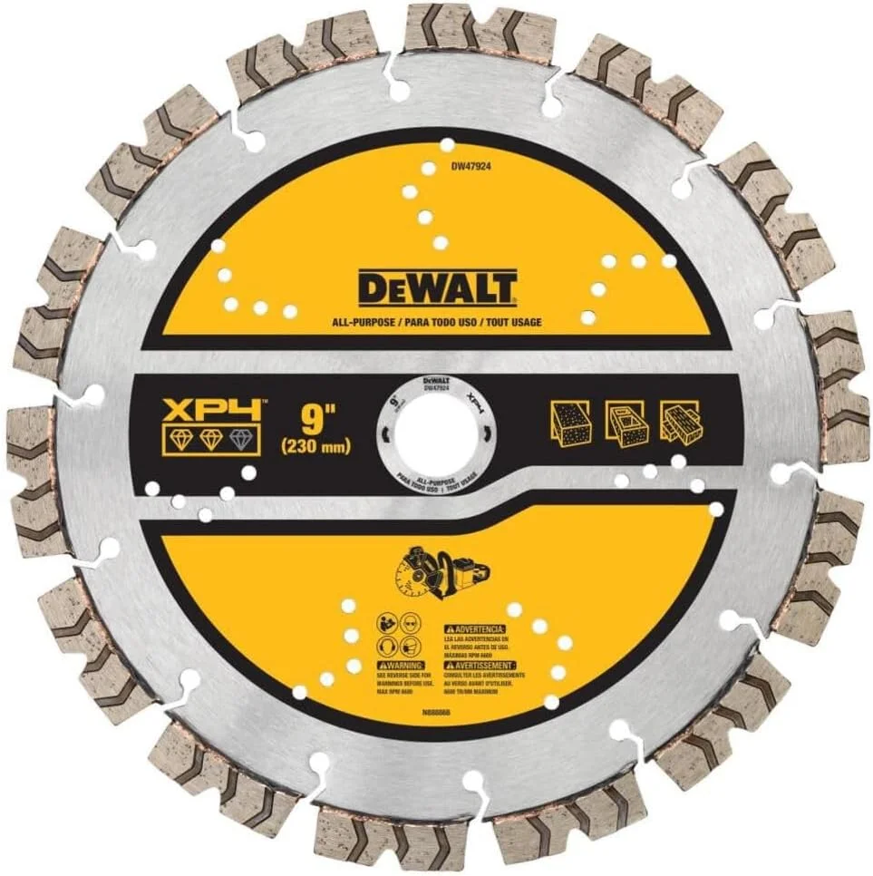تیغه اره الماسه DEWALT، تیغه بتن و بنایی، سگمنتی، 9 اینچ (DW47924)