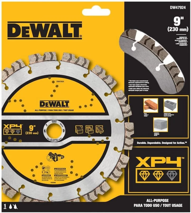 تیغه اره الماسه DEWALT، تیغه بتن و بنایی، سگمنتی، 9 اینچ (DW47924) تیغه اره الماسه DEWALT، تیغه بتن و بنایی، سگمنتی، 9 اینچ (DW47924)