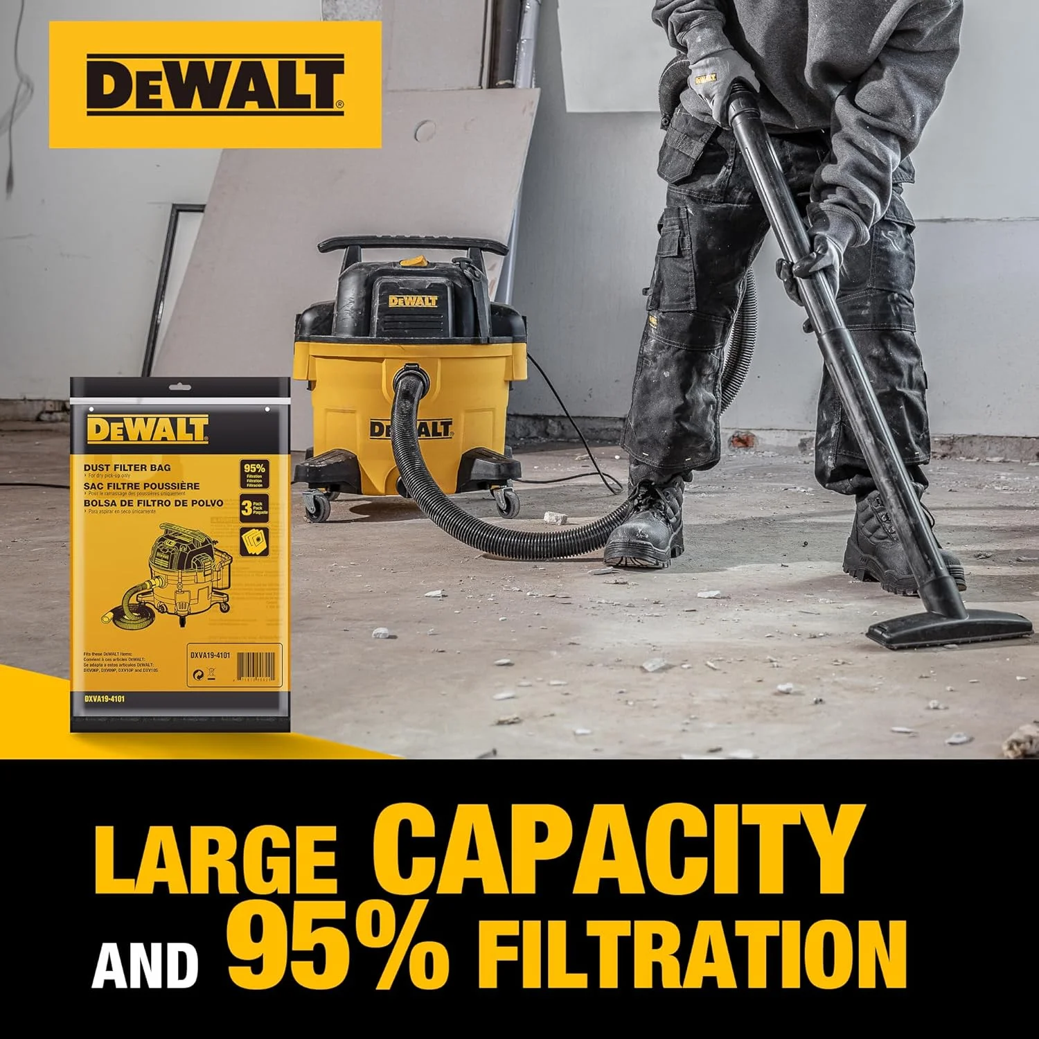 کیسه گرد و غبار 6 تا 10 گالن DEWALT DXVA19-4101
