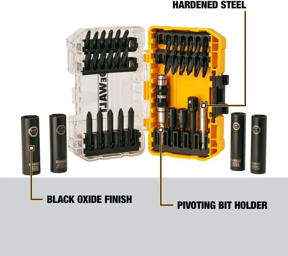 مجموعه 38 عددی سری پیچ گوشتی ضربه ای دیوالت مدل DW2169 مجموعه 38 عددی سری پیچ گوشتی ضربه ای دیوالت مدل DW2169