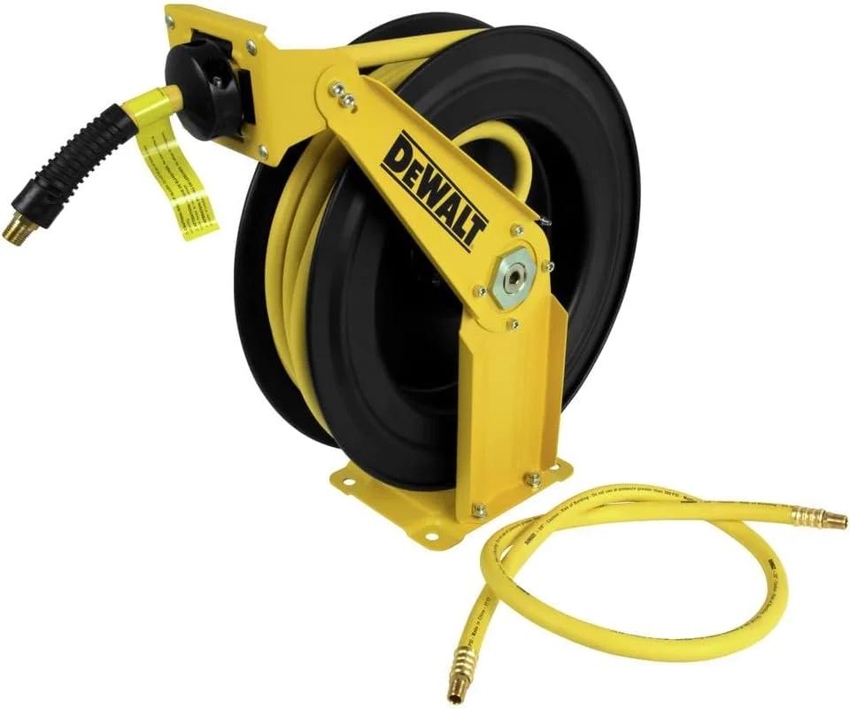 قرقره شلنگ دو بازویی Dewalt Dxcm024-0343 با شلنگ لاستیکی ممتاز 8/3 اینچ در 50 فوت