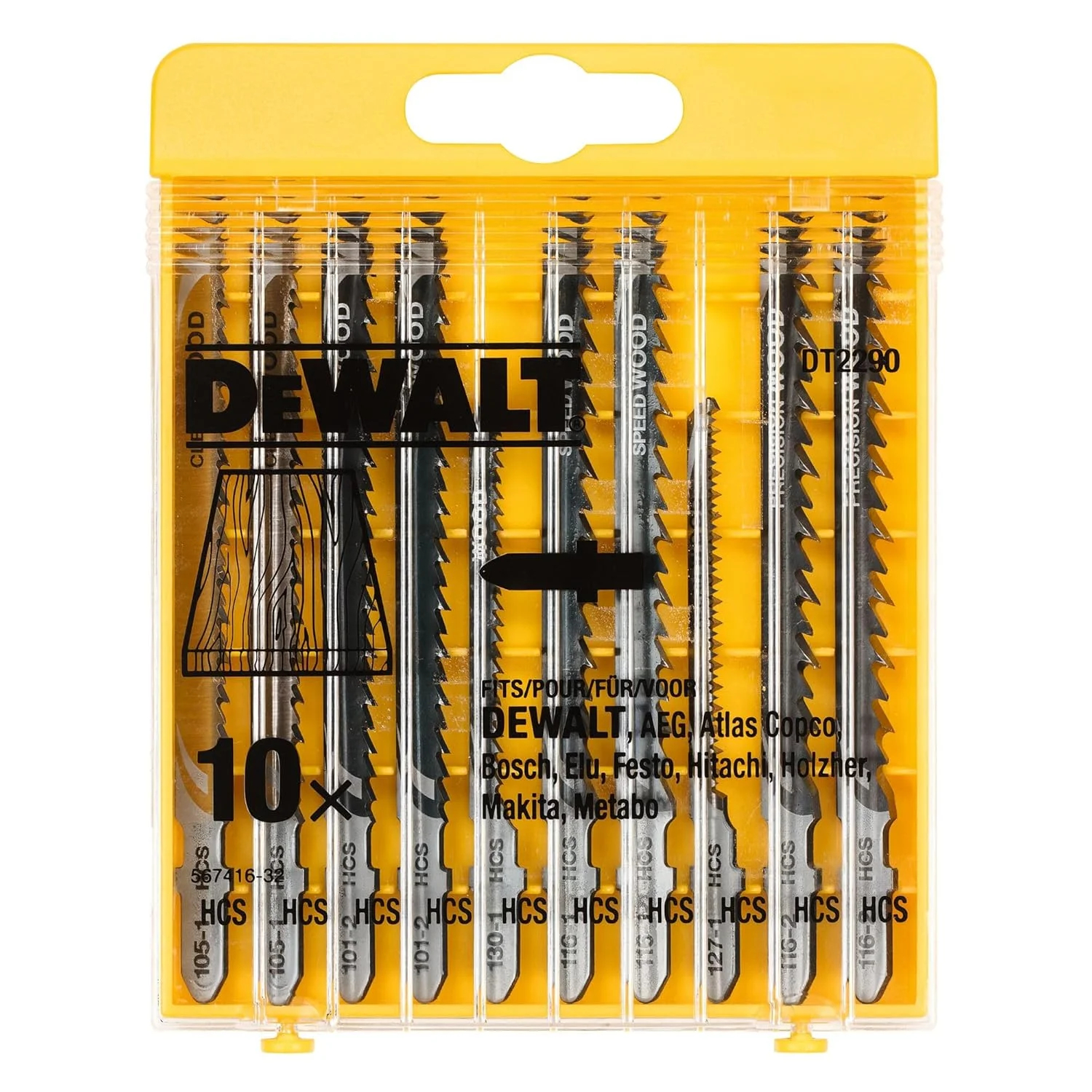مجموعه تیغ اره عمود بر چوب Dewalt DT2290-QZ (۱۰ عددی)