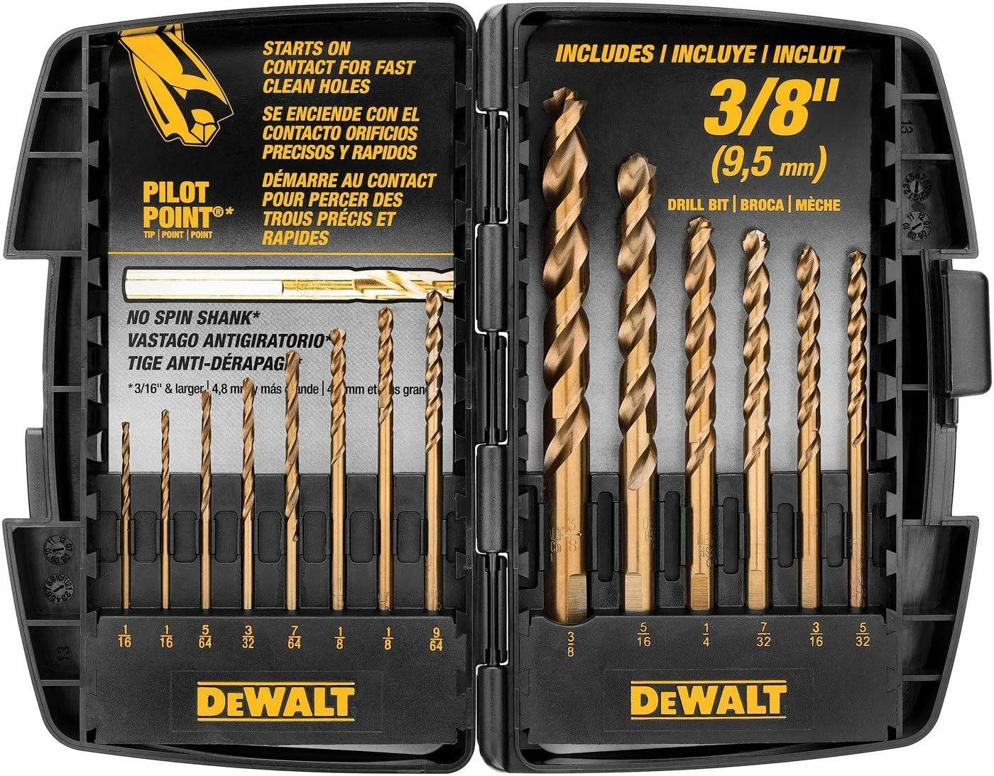 مجموعه مته کبالت 14 عددی دِوالت مدل DW1263 با نوک Pilot Point