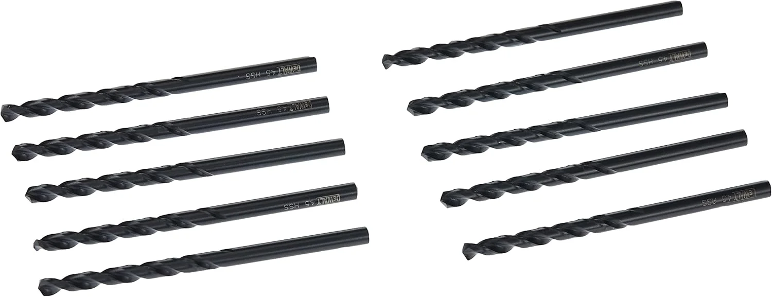 مته HSS-G دیوالت 4.5 میلی‌متر 4.5 X 47 X 80 میلی‌متر (بسته 10 عددی)، زرد/مشکی، DT50474-XJ