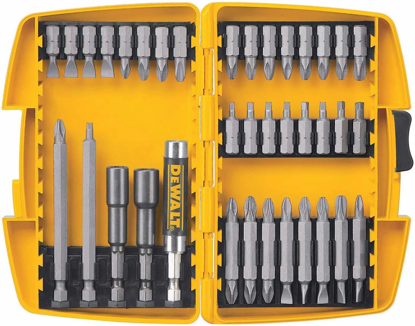 مجموعه 37 عددی سری پیچ گوشتی دیوالت مدل DW2163 به همراه جعبه مقاوم، سایز واحد