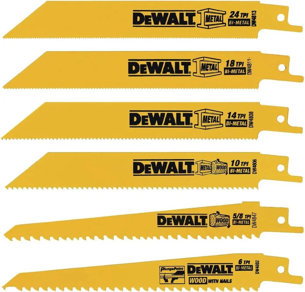 تیغه های اره عمود بر DEWALT، مجموعه برش فلز/چوب، 6 عددی (DW4856)، یک سایز