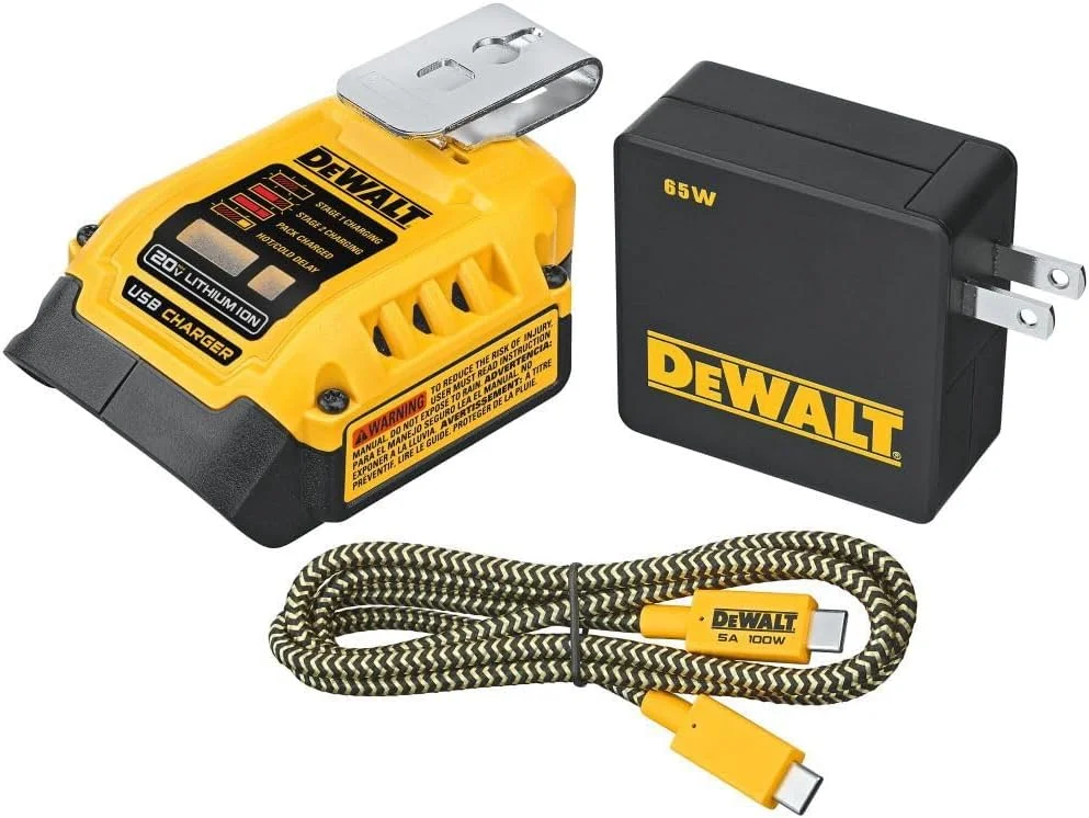 کیت شارژ USB لیتیوم-یونی 20 ولت مکس فلکس ولت Dewalt DCB094K با سیم 100 واتی