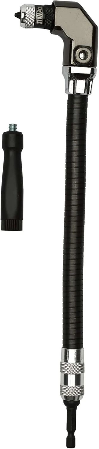 اتصال زاویه راست DEWALT، شفت انعطاف پذیر، اتصال دریل، 12 اینچ (DWARAFS)