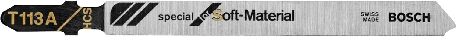 تیغه اره عمود بر Bosch T113A3، سه عددی، لبه چاقویی 4 اینچی، مخصوص مواد نرم، دنباله T