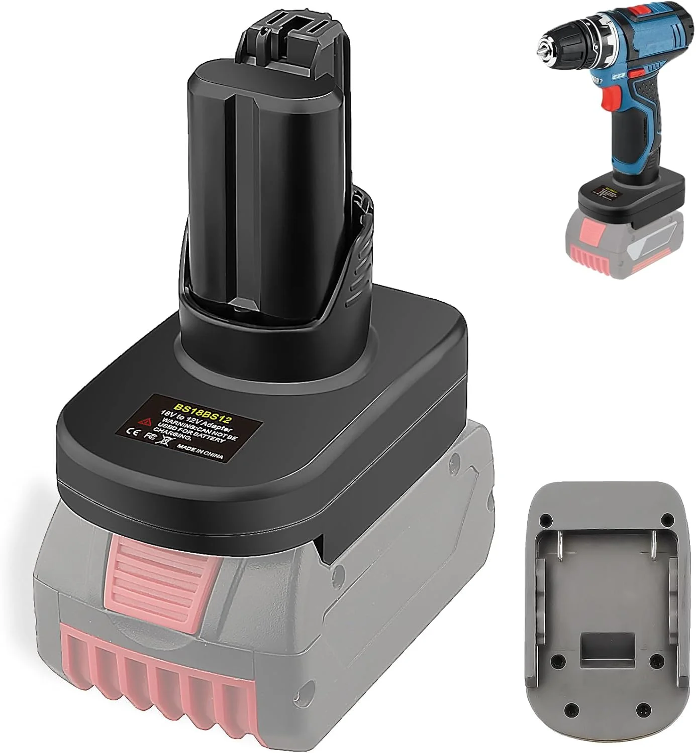 آداپتور TPDL BS18BS12 برای باتری سیستم 18 ولت بوش پروفشنال GBA 18 V باتری BAT609 BAT610 BAT618 BAT619 سازگار با ابزارهای برقی سیستم 12 ولت بوش پروفشنال GBA