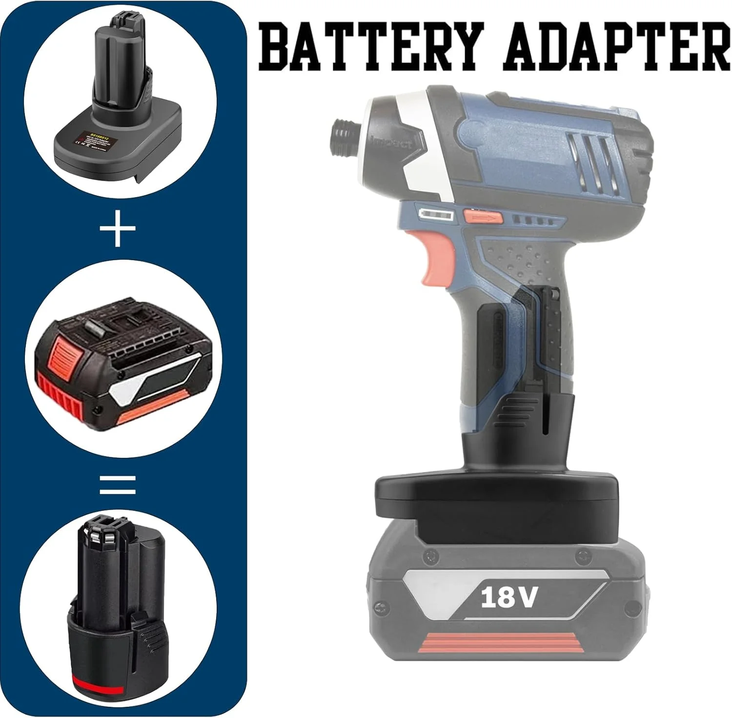 آداپتور TPDL BS18BS12 برای باتری سیستم 18 ولت بوش پروفشنال GBA 18 V باتری BAT609 BAT610 BAT618 BAT619 سازگار با ابزارهای برقی سیستم 12 ولت بوش پروفشنال GBA