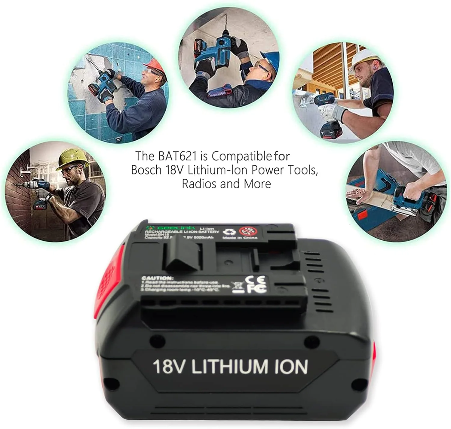 بسته 2 عددی باتری لیتیوم-یونی 5.0 آمپر ساعتی Geelink BAT609 جایگزین باتری 18 ولت بوش مدل های BAT610G BAT618G BAT619 BAT621 BAT620 ابزارهای برقی بی سیم با نشانگر شارژ LED بسته 2 عددی باتری لیتیوم-یونی 5.0 آمپر ساعتی Geelink BAT609 جایگزین باتری 18 ولت بوش مدل های BAT610G BAT618G BAT619 BAT621 BAT620 ابزارهای برقی بی سیم با نشانگر شارژ LED