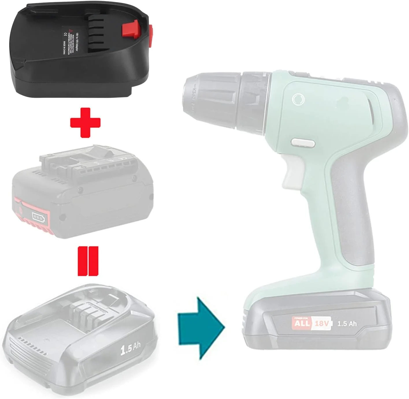 مبدل آداپتور باتری، برای باتری های لیتیوم یونی Bosch BAT618، تبدیل برای نوع B به نوع C ابزار برقی 18 ولت BOSB18C، مقاومت در برابر دمای بالا 200 درجه سانتیگراد مبدل آداپتور باتری، برای باتری های لیتیوم یونی Bosch BAT618، تبدیل برای نوع B به نوع C ابزار برقی 18 ولت BOSB18C، مقاومت در برابر دمای بالا 200 درجه سانتیگراد