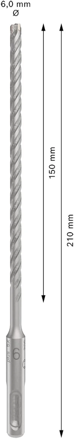 مته بتن بوش SDS Plus-5 X: 6 X 150 X 210 (10 عددی)