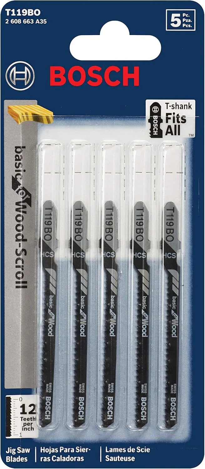 تیغه اره عمود بر بوش مدل T119BO، 5 عددی، 3-1/4 اینچ، 12 دندانه در اینچ، مناسب برای چوب