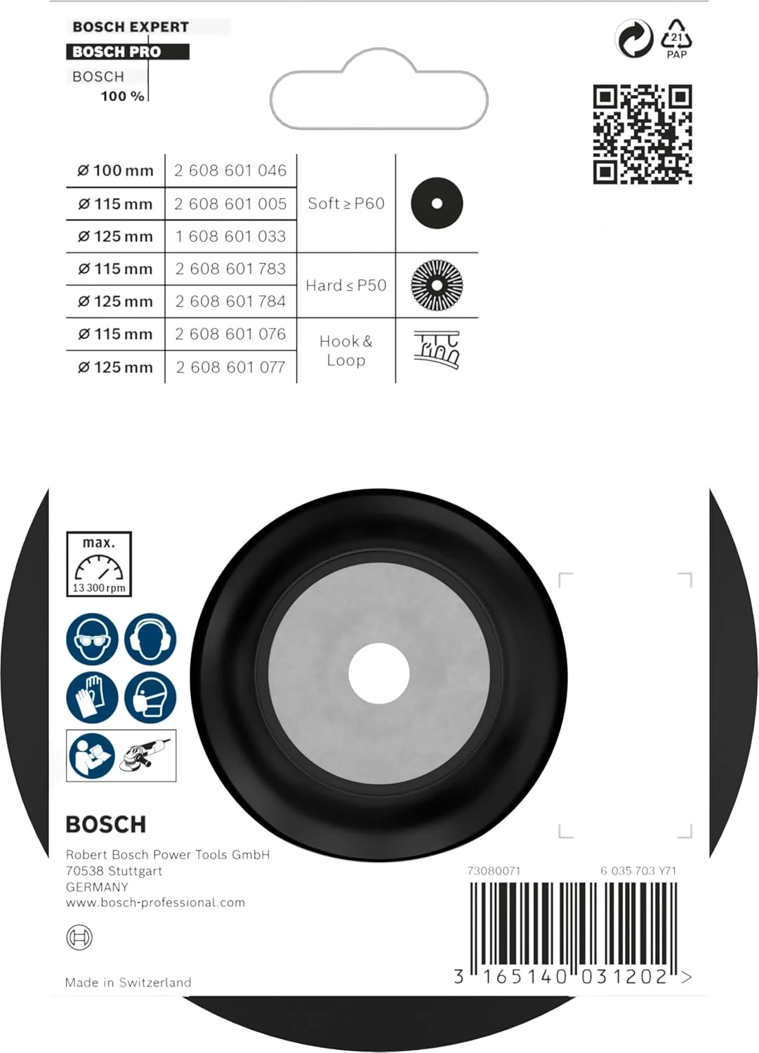 صفحه نگهدارنده بوش مدل 2608601005 قطر 4.53 اینچ