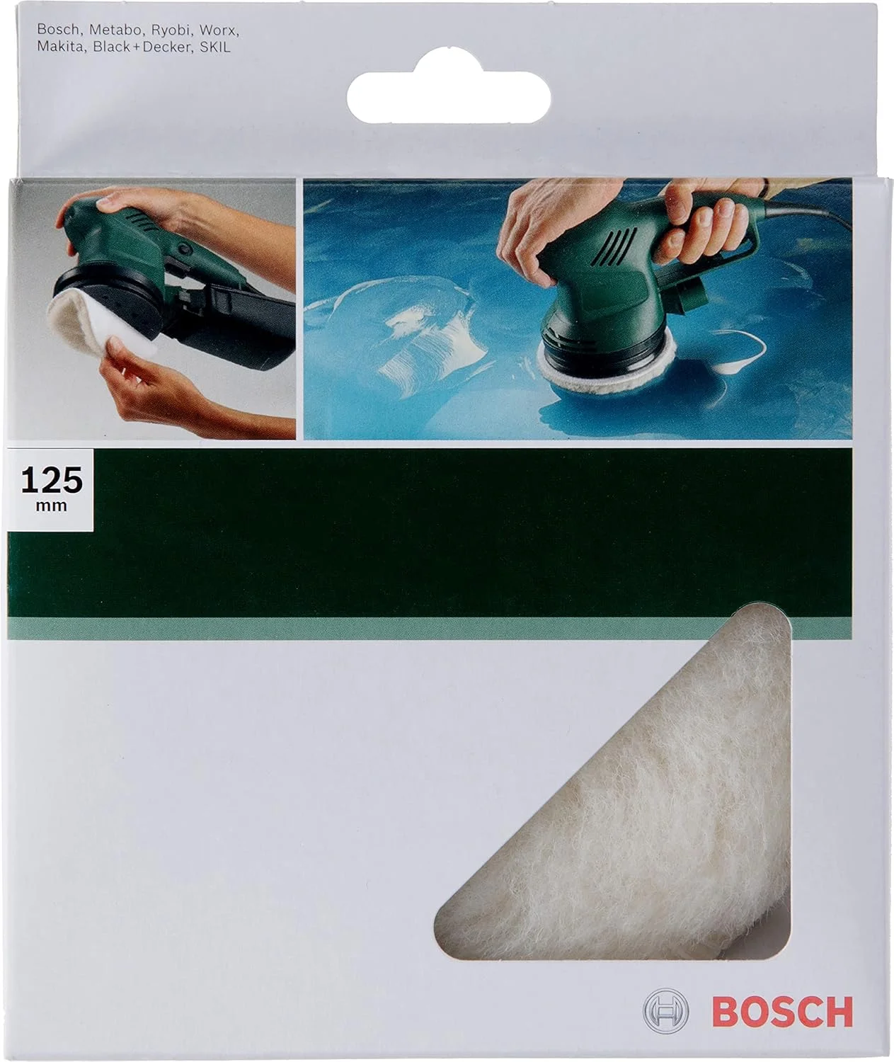 پد پولیش پشم طبیعی بوش 2609256049 مناسب دستگاه پولیش لرزان با قطر 125 میلی متر