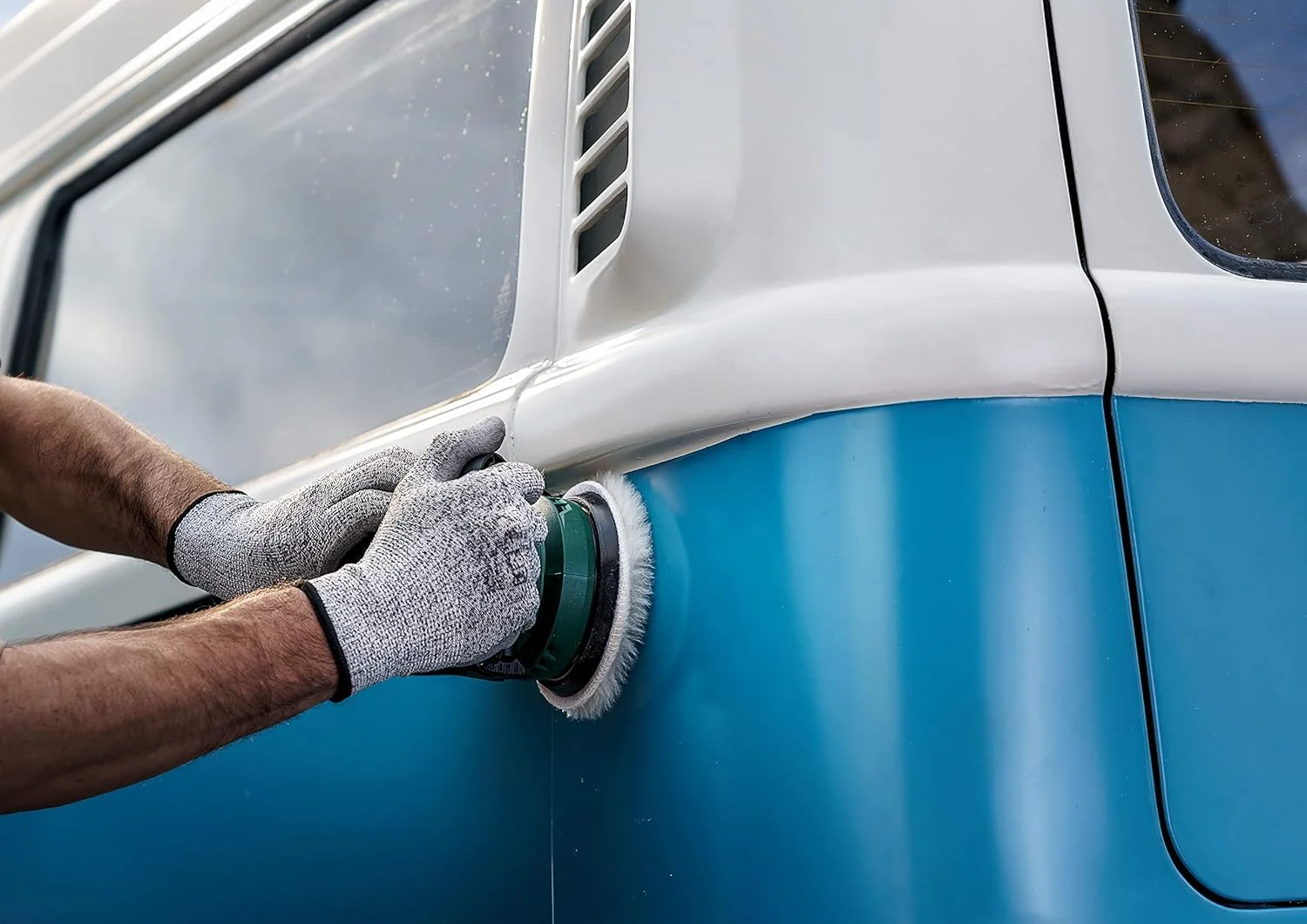 پد پولیش پشم طبیعی بوش 2609256049 مناسب دستگاه پولیش لرزان با قطر 125 میلی متر