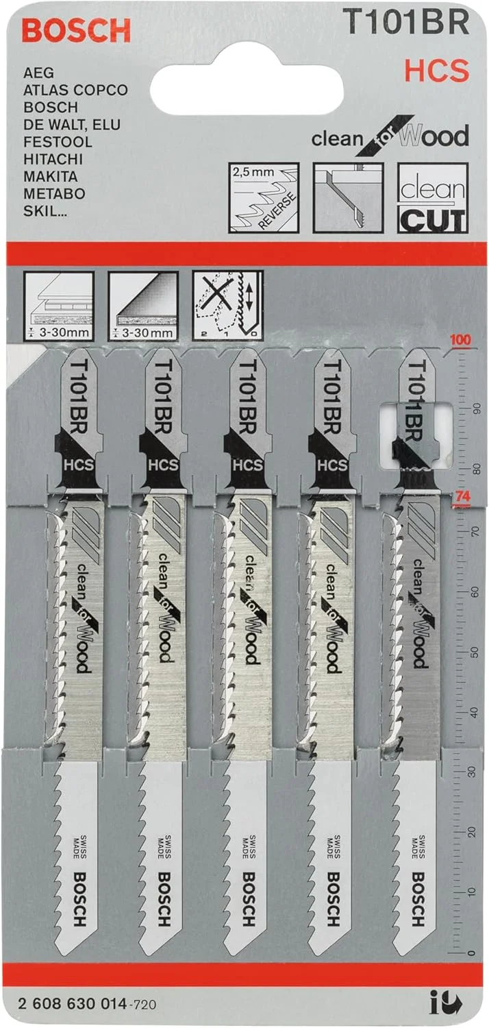 بسته 5 عددی تیغ اره عمود بر چوب Bosch مدل T101Br - 2608630014 بسته 5 عددی تیغ اره عمود بر چوب Bosch مدل T101Br - 2608630014