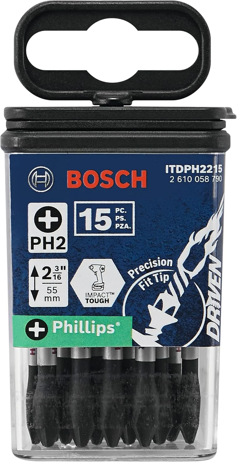 بسته 15 عددی نوک پیچ گوشتی ضربه ای 2 اینچی فیلیپس شماره 2 بوش مدل ITDPH2215