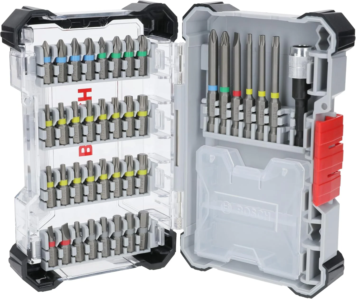 مجموعه سری پیچ گوشتی بوش مدل 2607017731 (40 عددی، شفت هگز 0.25 اینچ (6.35 میلی متر)، ساق شیاردار 0.4 اینچ (9 میلی متر)، به همراه جعبه)
