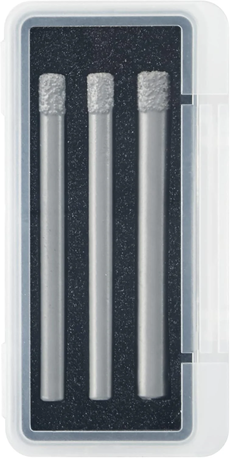 مجموعه سه عددی مته الماسه بوش مدل DDB3PC برای سوراخکاری خشک در کاشی های پرسلان و سنگ طبیعی