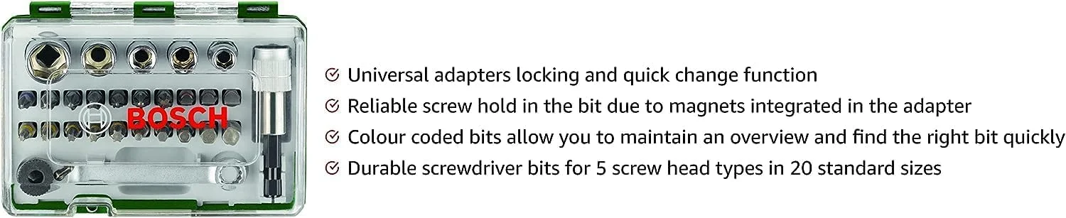 مجموعه سری پیچ گوشتی و جغجغه بوش، 27 قطعه، 2607017160