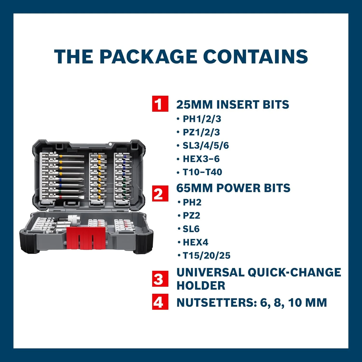 بوش پروفشنال، مجموعه سری پیچ گوشتی، 44 عدد سری با نگهدارنده