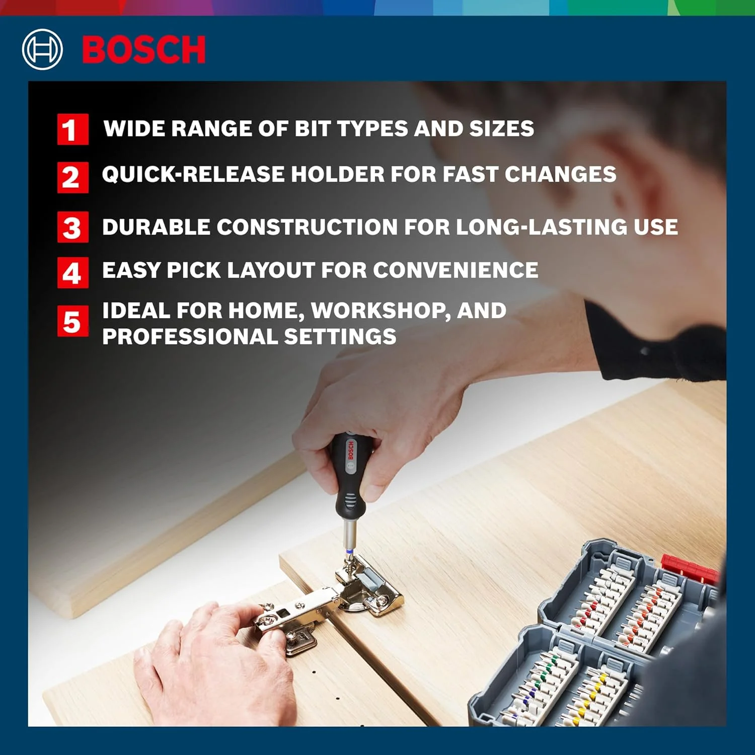 بوش پروفشنال، مجموعه سری پیچ گوشتی، 44 عدد سری با نگهدارنده