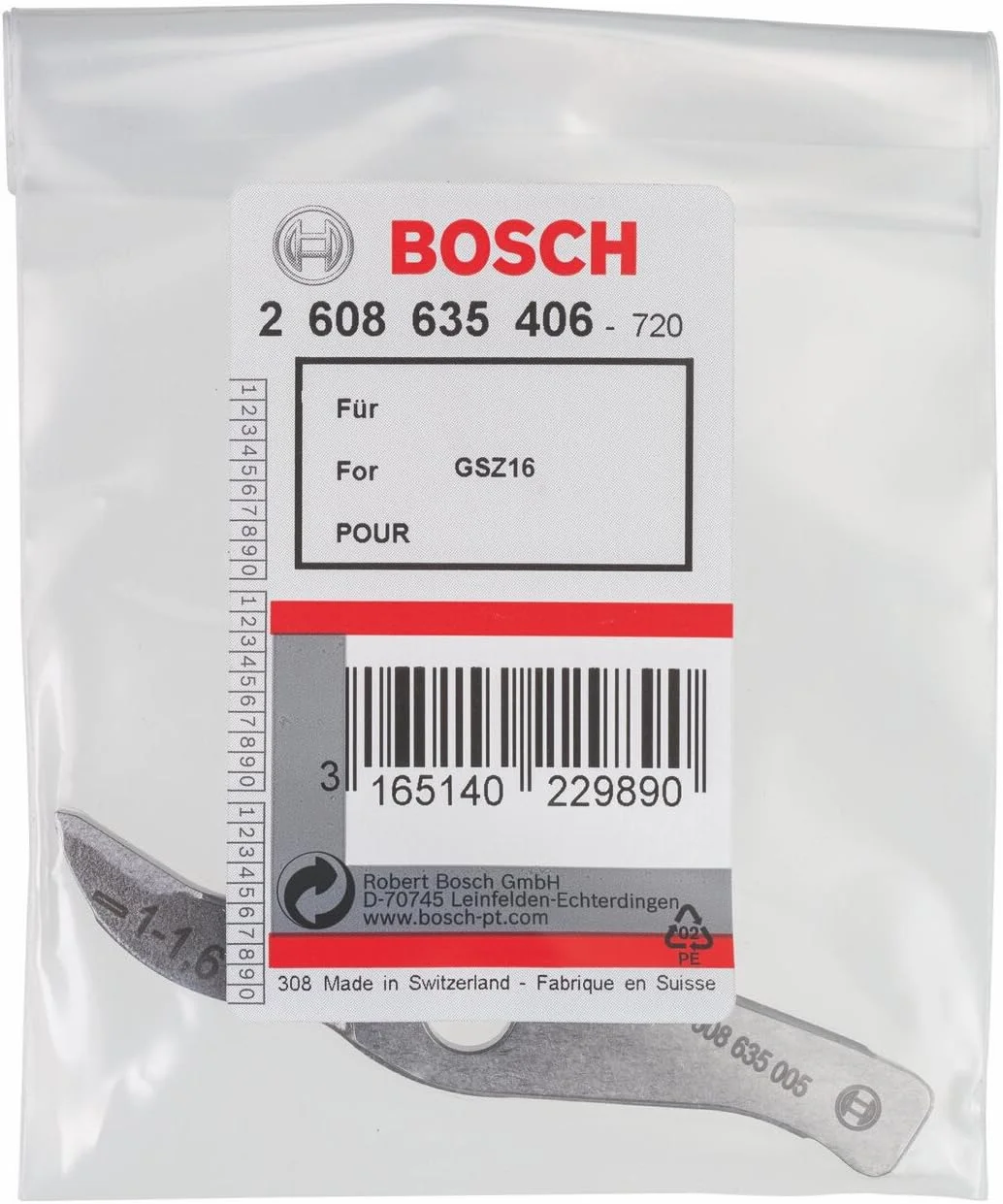 تیغه برش مستقیم حرفه ای بوش 2608635406 برای GSZ 160، 0 ولت، نقره ای، 1.6 میلی متر تیغه برش مستقیم حرفه ای بوش 2608635406 برای GSZ 160، 0 ولت، نقره ای، 1.6 میلی متر